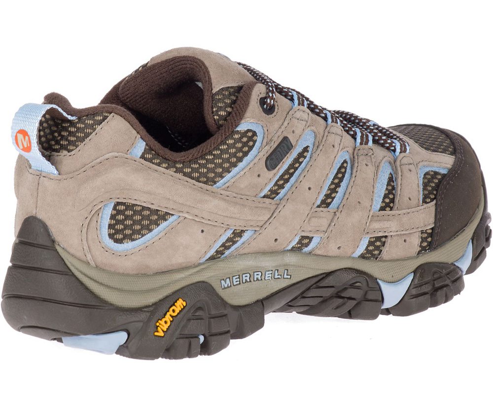 Buty Trekkingowe Merrell Damskie Szare - Moab 2 Waterproof - 670238-AUF